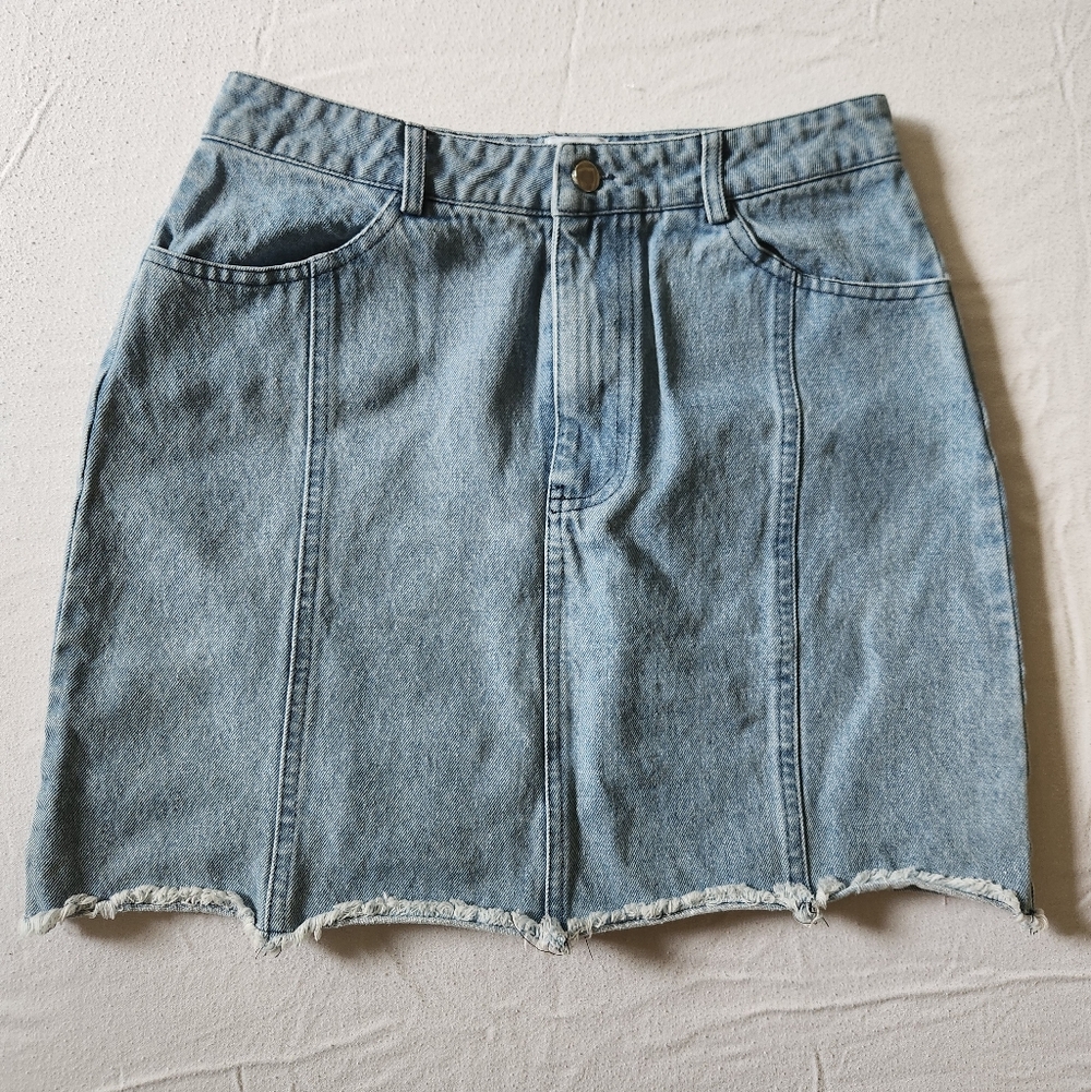 Princess Polly Jean Skirt Mini Blue Denim 100% Cotton Size‎ 6